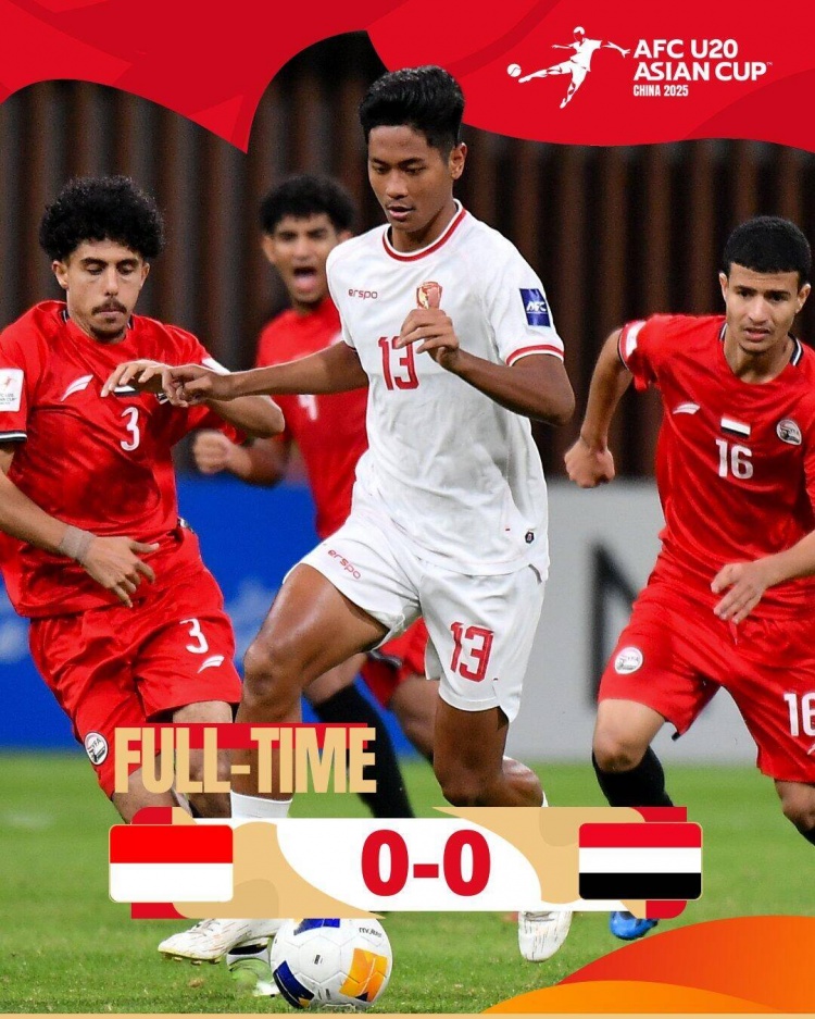  U20亞洲杯：印尼0-0戰平也門(mén)，兩隊分列C組第三、第四